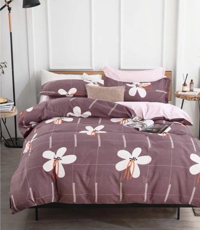 Suburb / Essence / Queen Size FlatSheet (230*250 cm) with 2 Pillow Cases (46*71 cm) / 200 TC Soft Brushed Glace Cotton Feel