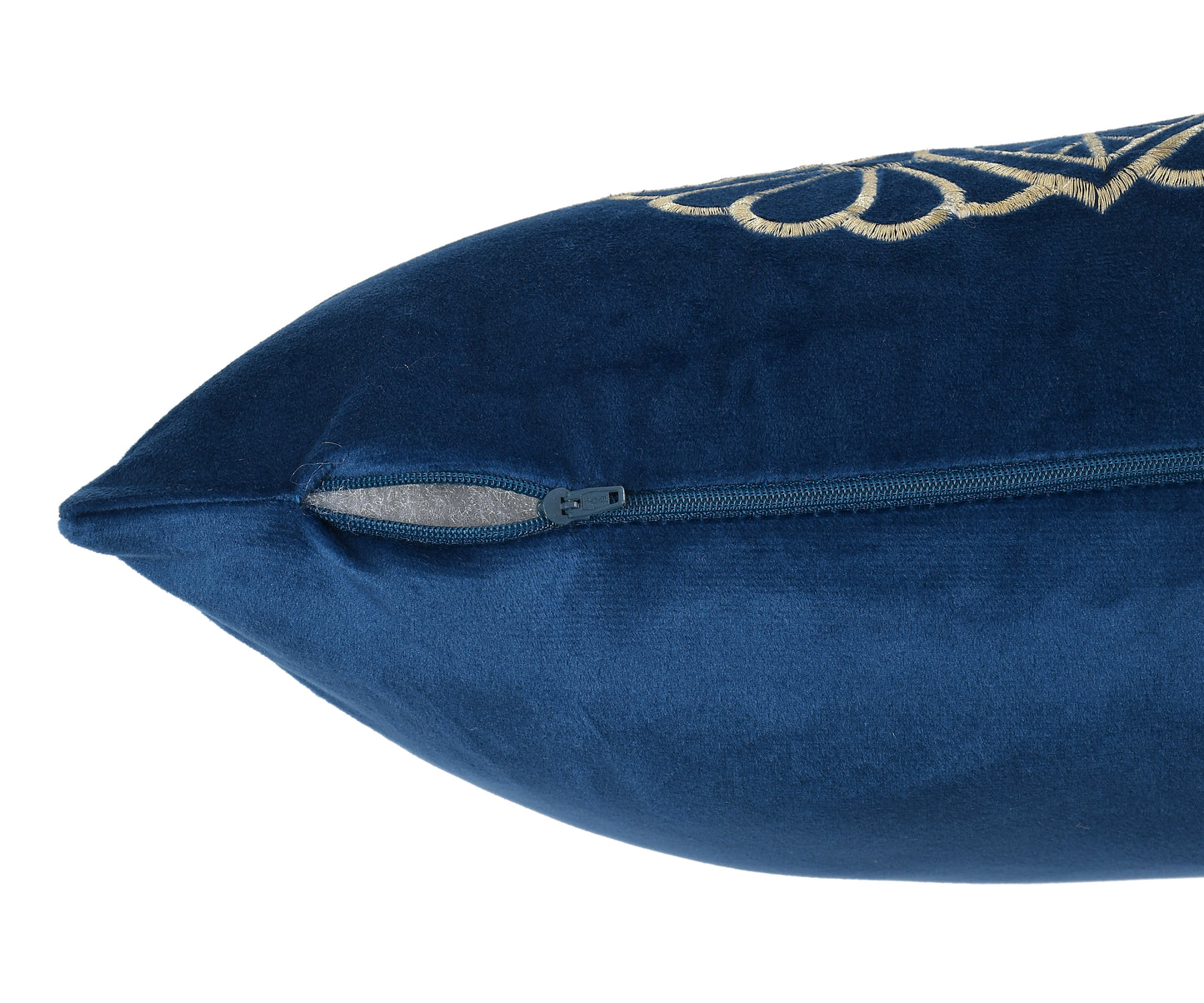 Imperial Velvet Cushion Covers with zari embroidery (16*16 inch) (40*40 cm) (SET OF 5) (BLUE)