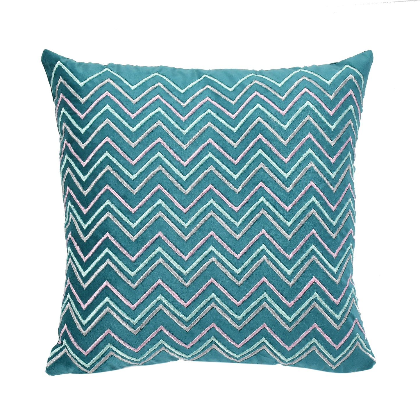 Chevron Velvet Embroidery Cushion Covers (16*16 inch) (40*40 cms)