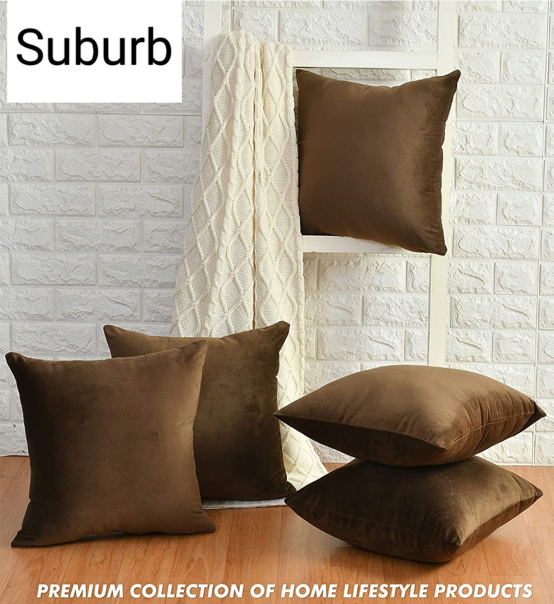 GLAM Soft Velvet Cushion Covers (16*16 inch) (40*40 cm) (SET OF 5)