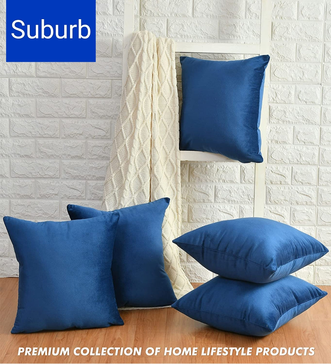 GLAM Soft Velvet Cushion Covers (16*16 inch) (40*40 cm) (SET OF 5)